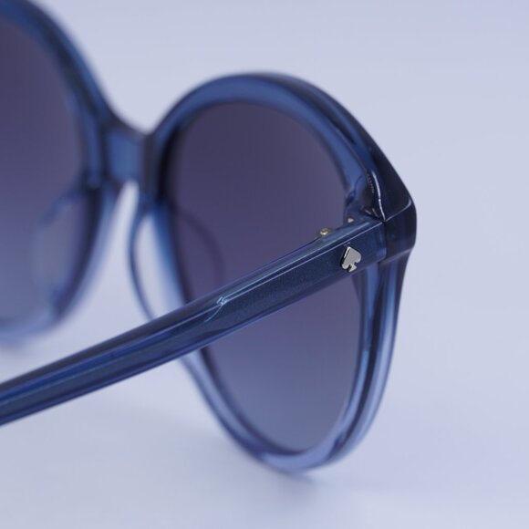 Kate Spade BRIA/G/S 0WTA 9O Sunglasses Blue Round Frame, Grey Lenses main image 7